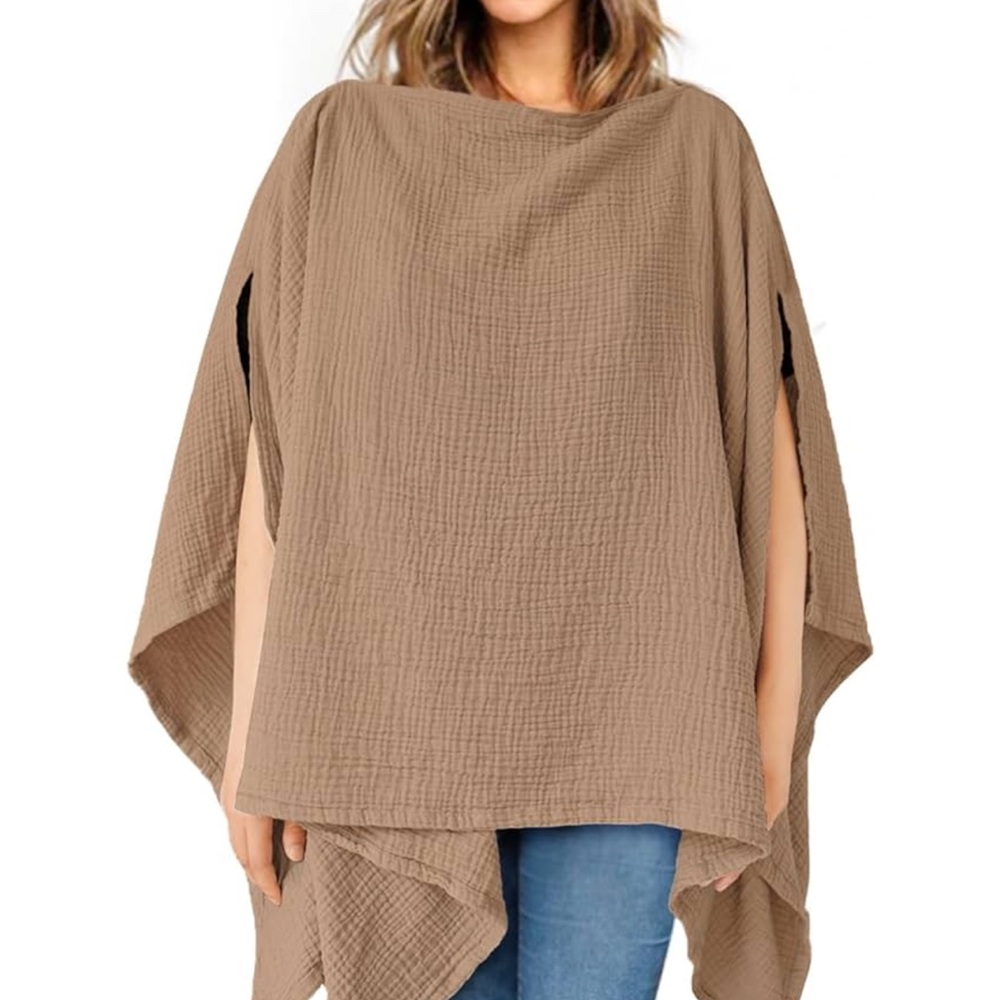 Women's Tan Poncho